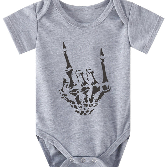 Skull Hand Halloween Funny Pattern Print Onesie Baby Pregnancy Sweatshirt