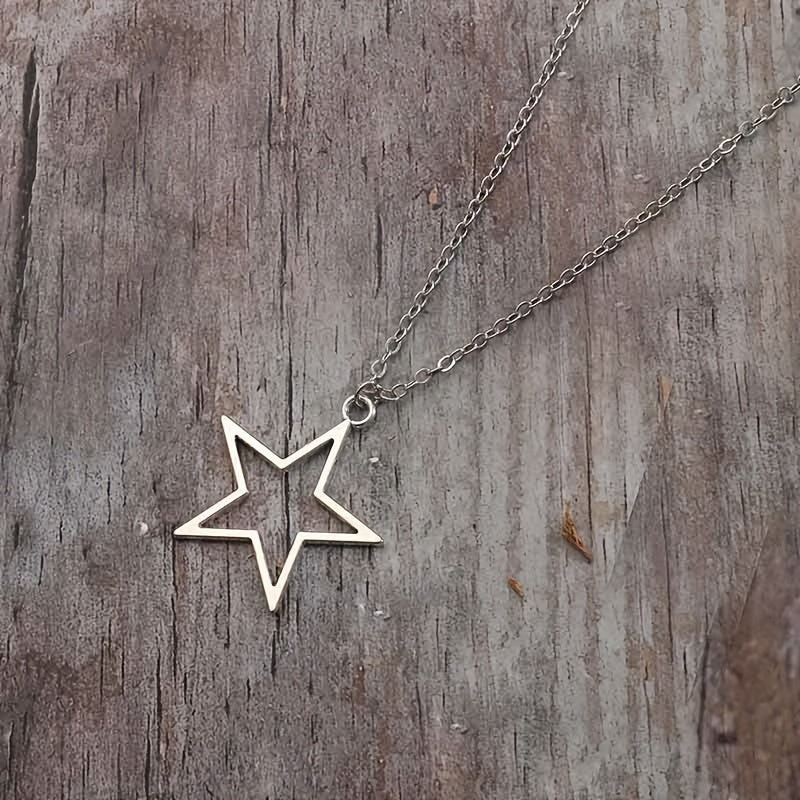 Y2K Big Hollow Star Pendant Necklace
