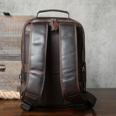 Vintage Leather Backpack Men's Large Capacity Computer Bag