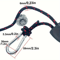 2pcs 6mm 5m Rope Pulley Adjuster, Max Weight 68kg