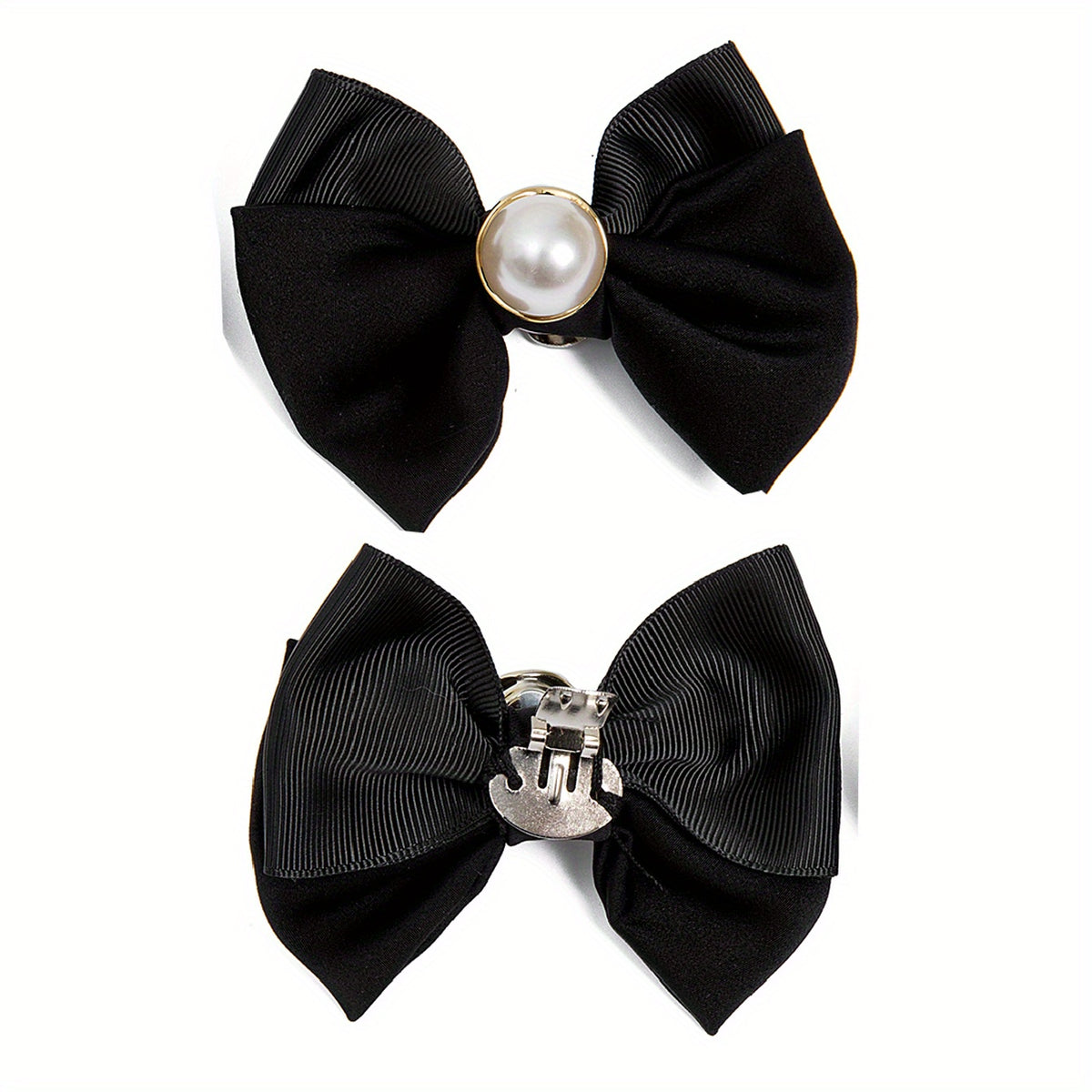 2pcs Faux Pearl Bowknot Shoe Clips For Wedding High Heels