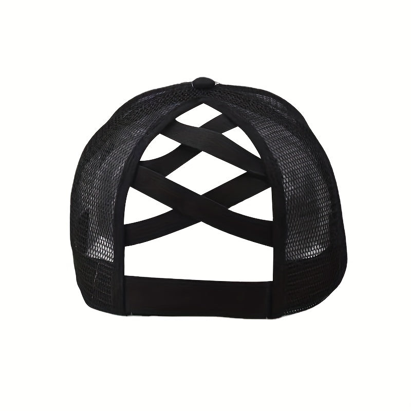 Daisy Print Baseball Cap Ponytail Hip Hop Sports Trucker Hats Mesh Adjustable