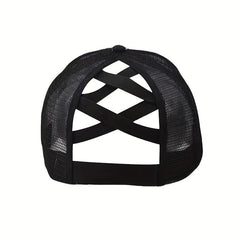 Daisy Print Baseball Cap Ponytail Hip Hop Sports Trucker Hats Mesh Adjustable
