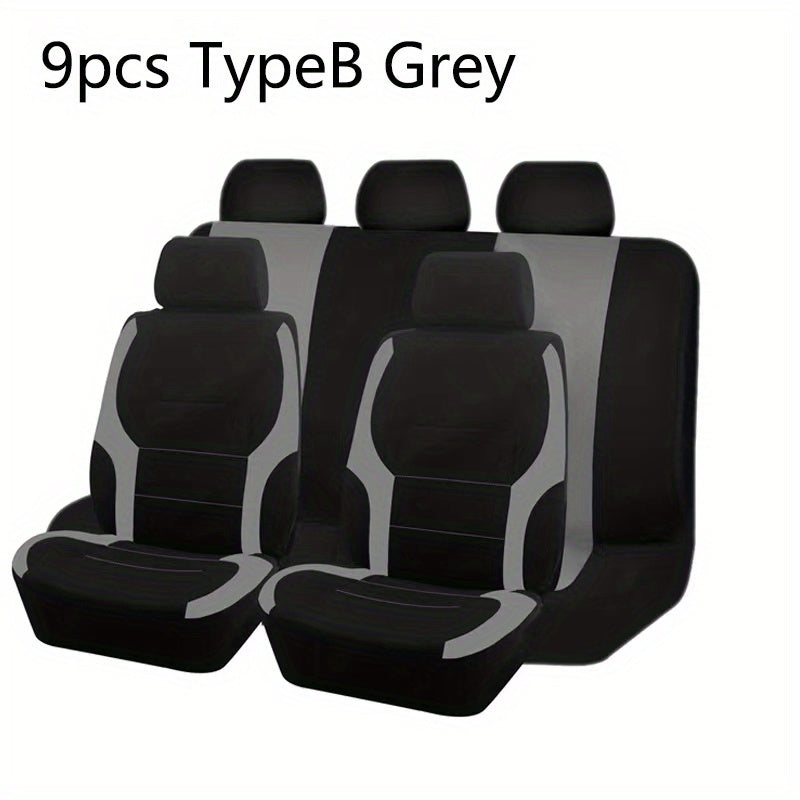 9pcs All Purpose Car Seat Cover Mesh Cloth Car Interior Five Seat Cover