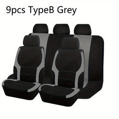 9pcs All Purpose Car Seat Cover Mesh Cloth Car Interior Five Seat Cover