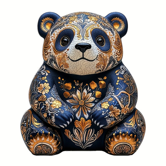 Unique Ceramic Panda Wooden Jigsaw Puzzle High Difficulty Brain Teaser