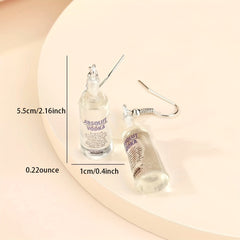 Resin Wine Bottle Hook Earrings Creative Gift For Women Girls