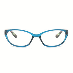 Floral Cat Eye Light Block Reading Glasses Clear Lens Anti Eyestrain