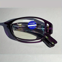 Print Flower Anti Light Blocking Reading Glasses For Women