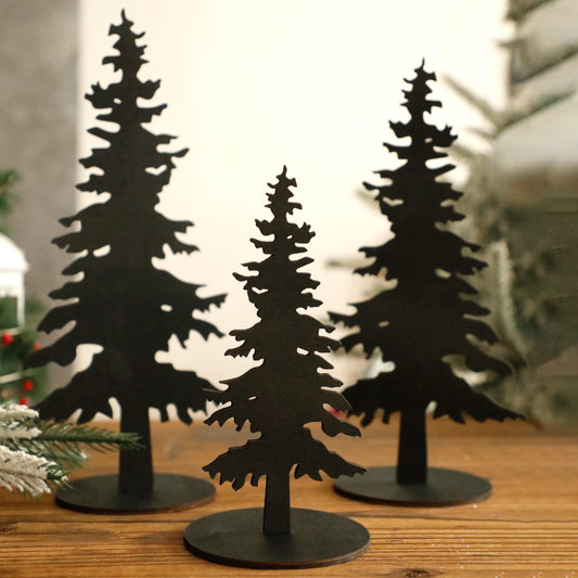 Rustic Wooden Forest Desktop Decoration Vintage Style for Holiday Party