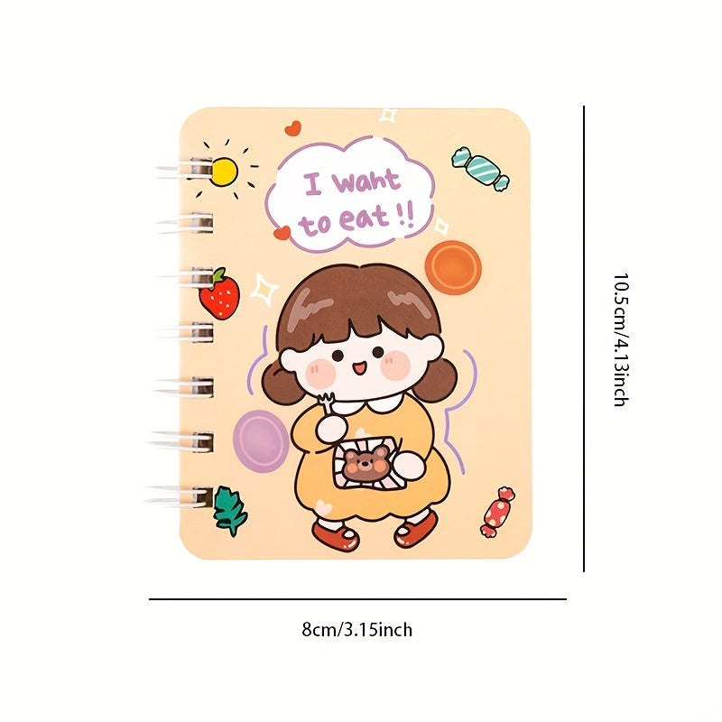 5pcs A7 Rollover Coil Sketchbook Mini Notebook 80 Sheets