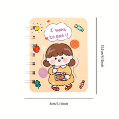 5pcs A7 Rollover Coil Sketchbook Mini Notebook 80 Sheets