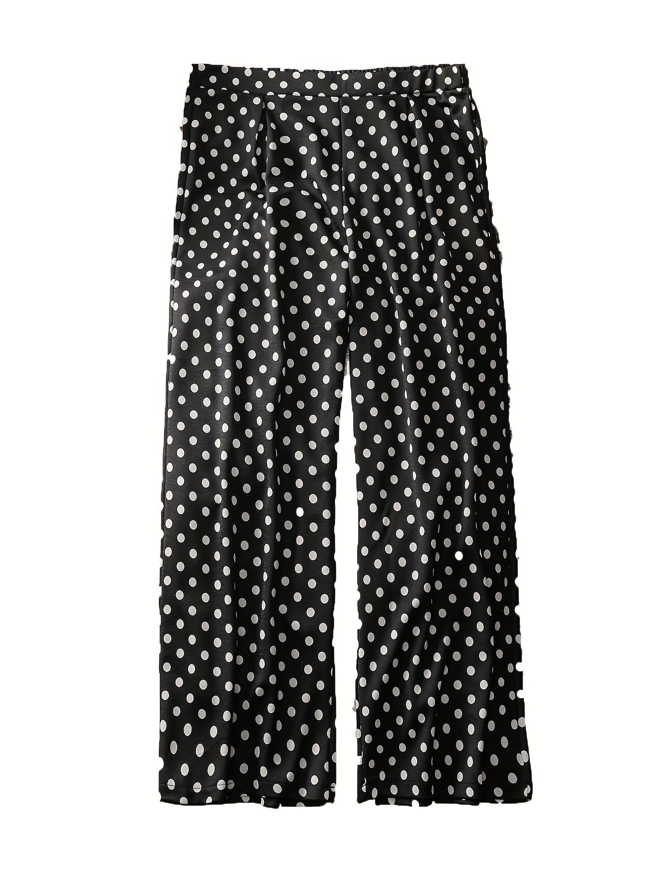 Polka Dot Wide Leg Stretch Pants Plus Size