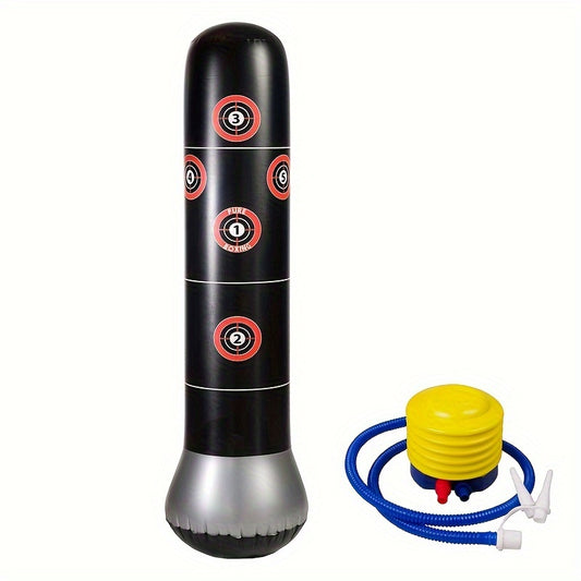 1pc Inflatable Boxing Column 1.6m Boxing Sandbag w/ Inflator