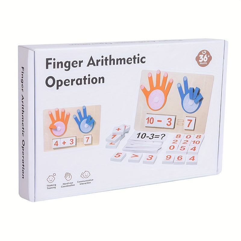 Wooden Finger Counting Board Math Toy for Toddlers 3-6 Years