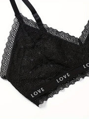Lace Wireless Bra Letter Print Lingerie