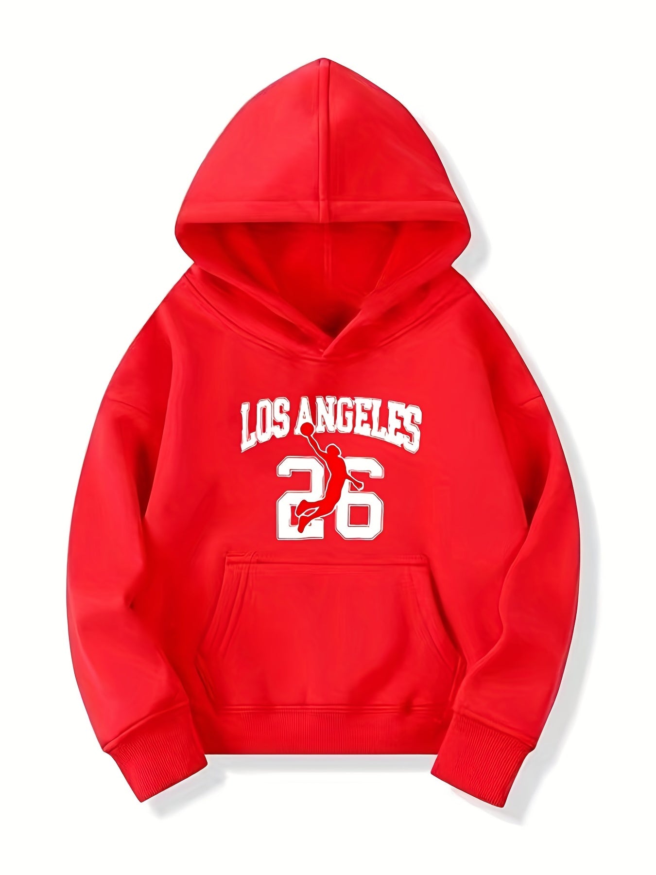 LOS ANGELES Letter Print Boys Hooded Sweatshirt