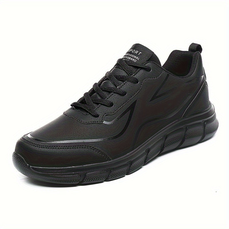 PLUS SIZE Men's Solid Running Shoes Comfy Non Slip Lace Up Sneakers