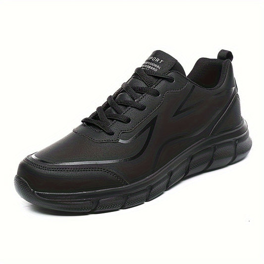 PLUS SIZE Men's Solid Running Shoes Comfy Non Slip Lace Up Sneakers
