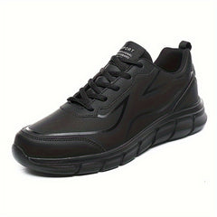 PLUS SIZE Men's Solid Running Shoes Comfy Non Slip Lace Up Sneakers