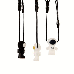 Planet Spaceman Silicone Chewing Pendant Baby Teething Sensory Necklace