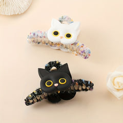 Sweet Animal Claw Clip For Girls - Tweed Shark Claw Hair Clip