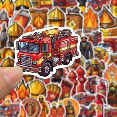 61pcs Firefighter Hero Stickers Fire Prevention Week Fire Safety Themed
