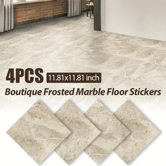 4pcs Marble Pattern Floor Stickers Non Slip Waterproof Tile