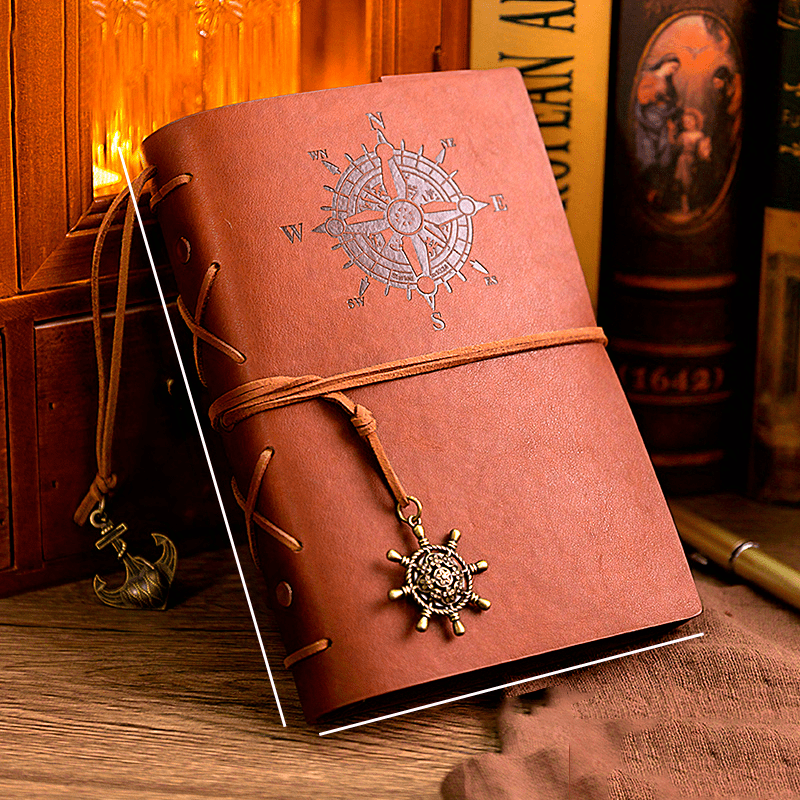 Vintage A6 Notebook with 160 Replaceable Pages and Metal Accessories