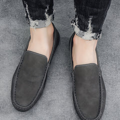 Men's Leather Loafer Shoes Lightweight Slip On Shoes