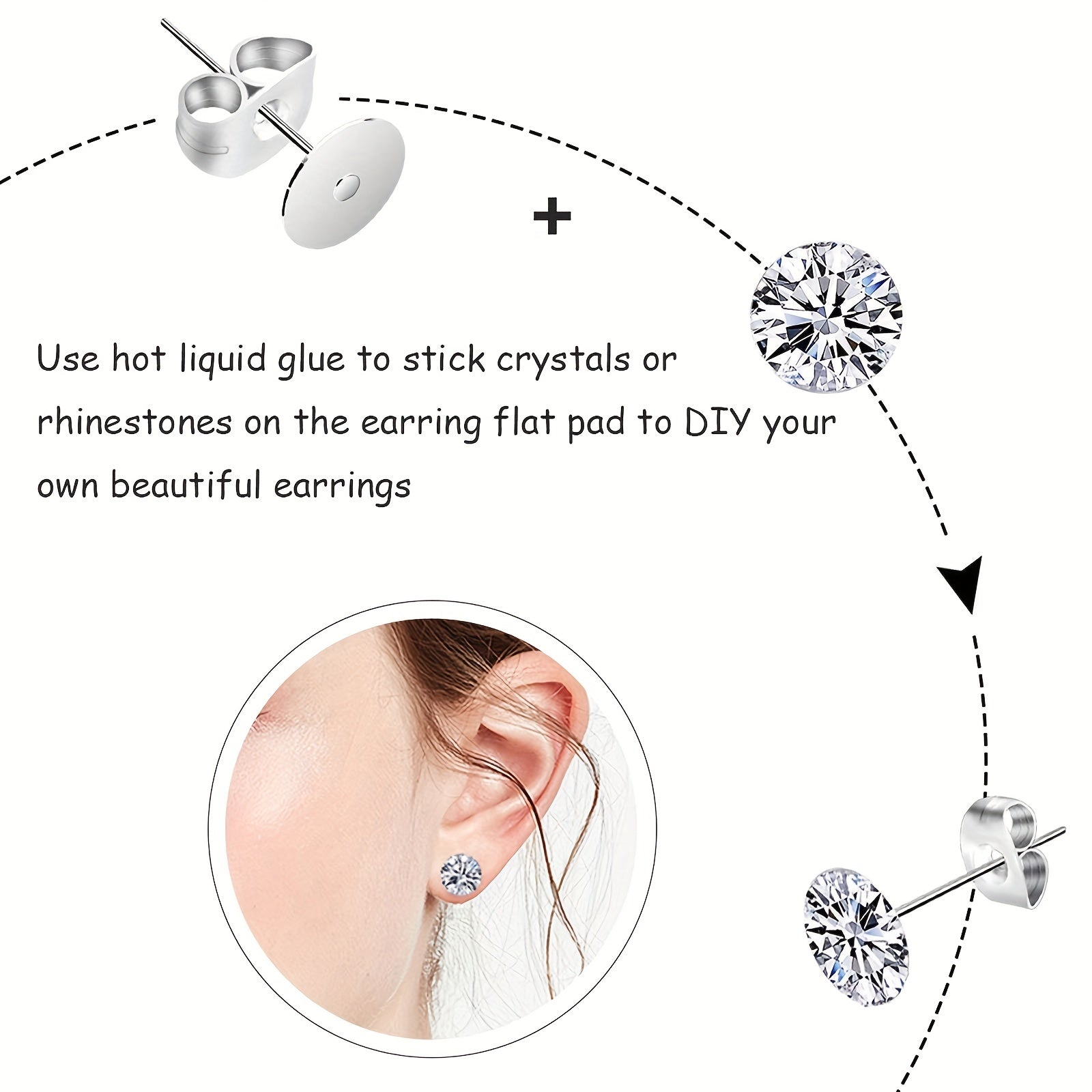 450PCS Stainless Steel Earring Posts for DIY Jewelry Making