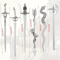 Viking Style Sword Hairpin Silvery Barrette Hair Stick