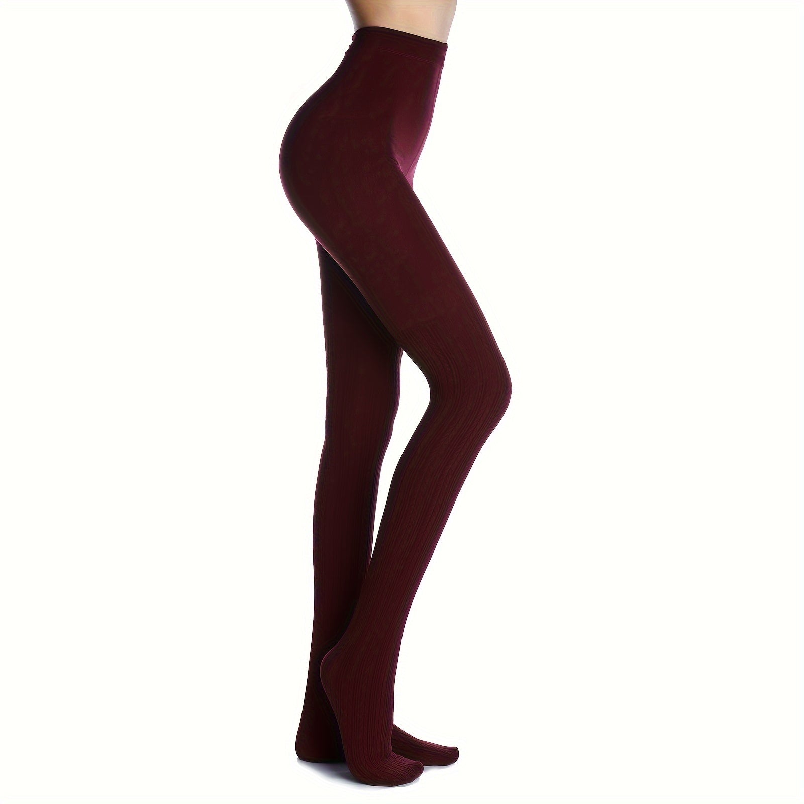 Solid Elastic Tights Opaque High Waist Slim Leggings Women's Stockings
