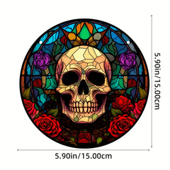 Skull Suncatcher Halloween Decor