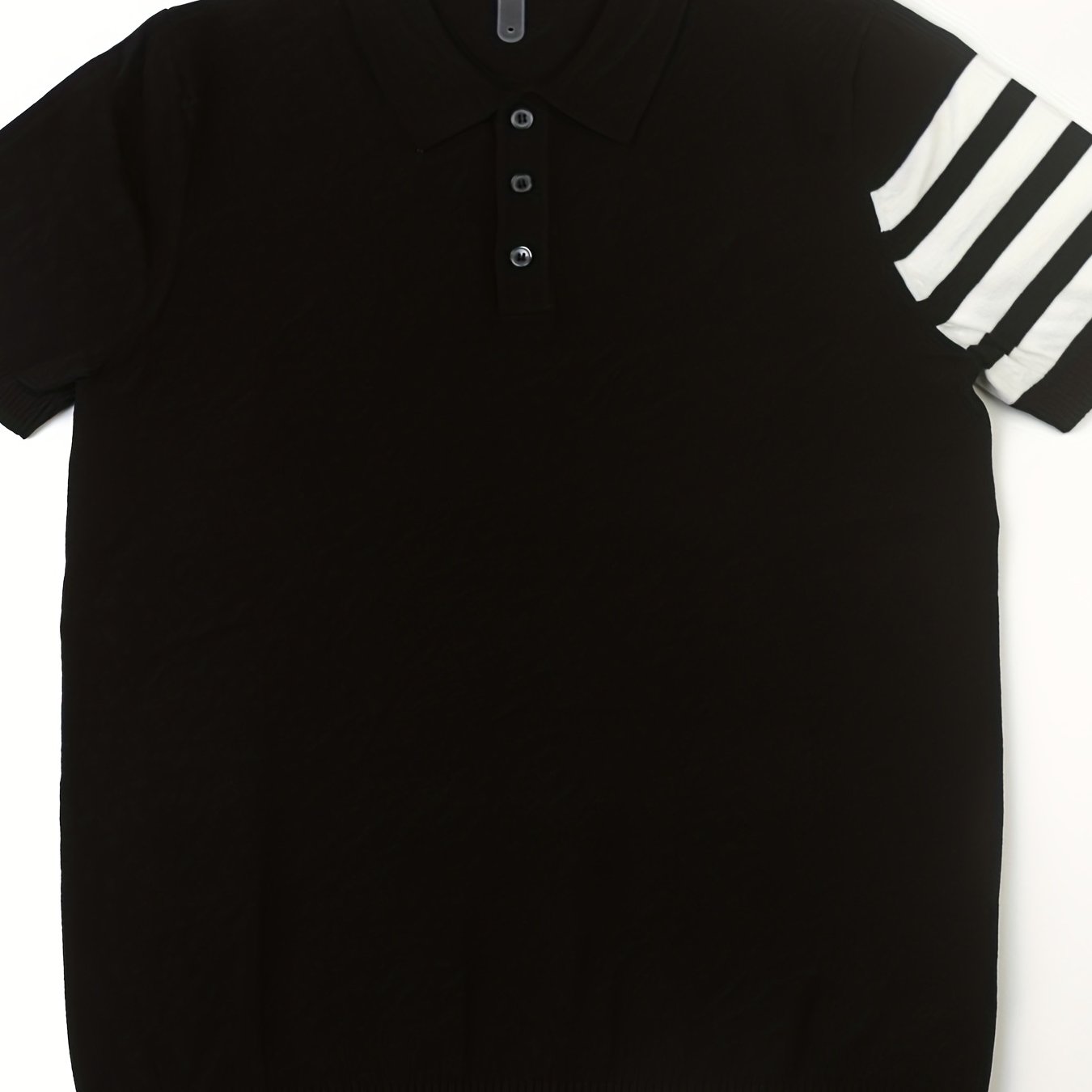 Stripe Breathable Polo Collar Sweater Men's Casual Solid Short Sleeve Sweater
