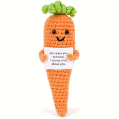 Crochet Carrot Plush Toy Orange Fabric Emotional Support Doll Positive Life Quot