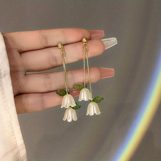 Ethnic Style Lily Of The Valley Pendant Earrings Alloy Jewelry