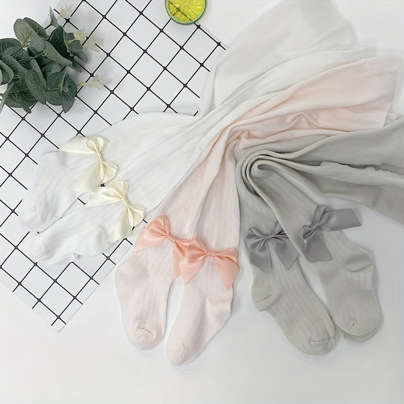 Baby Girls Bow Pantyhose Mesh Thin Tights Spring Summer