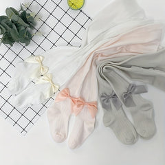 Baby Girls Bow Pantyhose Mesh Thin Tights Spring Summer