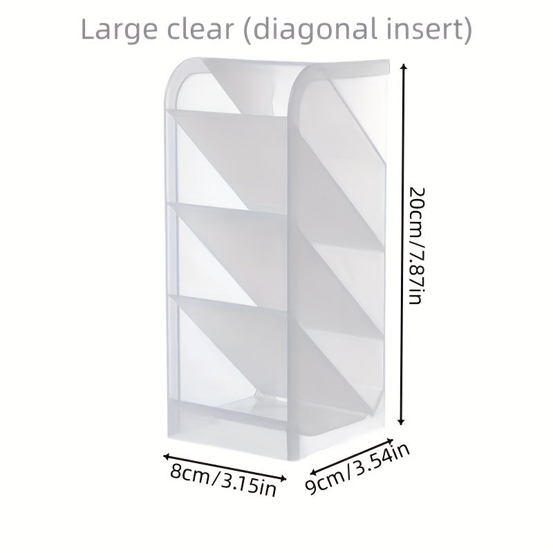 360 Rotating Pen & Brush Holder Frosted Desktop Storage