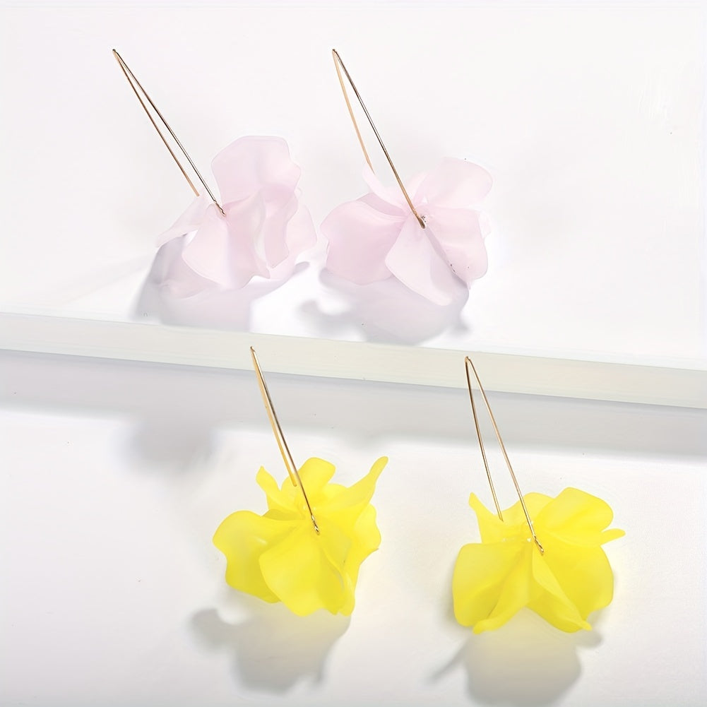 Exaggerated Flower Boho Dangle Earrings Resin Jewelry Female Gift