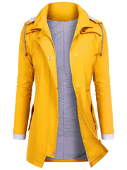 Striped Hooded Trenchcoat for Hiking
