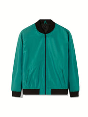 Men's Lightweight Baseball Collar Zipper Jacket Coat