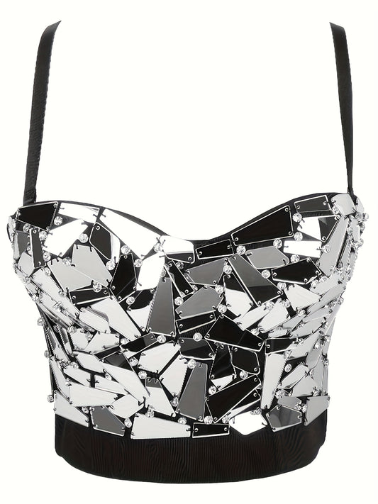 Rhinestone Decor Cami Corset Push Up Slimming Body Shaper