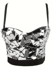 Rhinestone Decor Cami Corset Push Up Slimming Body Shaper
