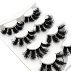 4 Pairs 25mm 5D Fluffy Natural Faux Mink Eyelash Extension