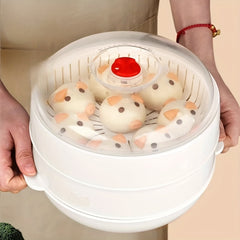 1pc Microwave Steamer Plastic Cooker For Kitchen Gadgets