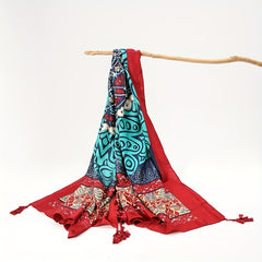 Ethnic Style Cotton and Linen Travel Scarf - Sunscreen Silk Shawl