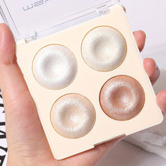 4-in-1 Pearly Highlighter Blush Powder Palette