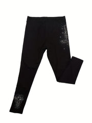  High Rise Rhinestone Letter Skinny Pants